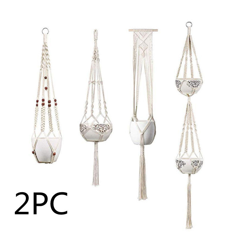 Macrame Plant Hangers Set of 4, Assorted Cotton Rope