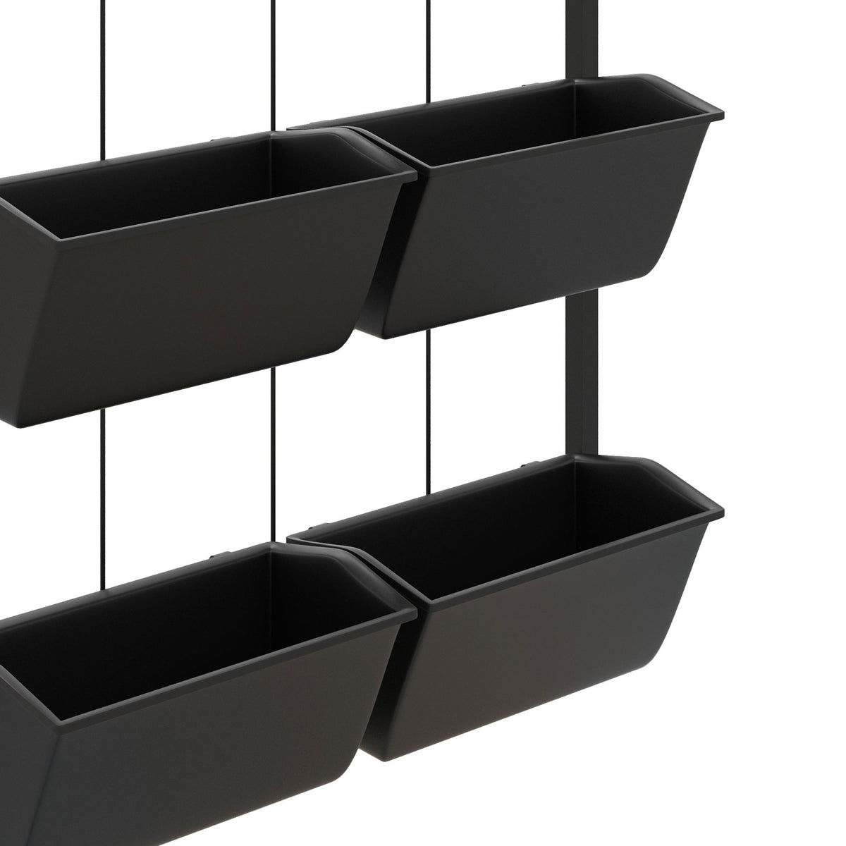 3-Tier Wall Planter with 6 Pots, Black Hanging Garden
