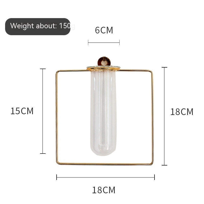 Wall Propagation Station, Gold Geometric Test Tube Vase