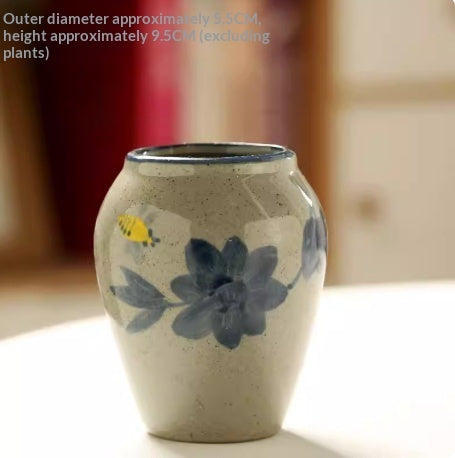 Blue and White Porcelain Succulent Pot, Hand-Painted