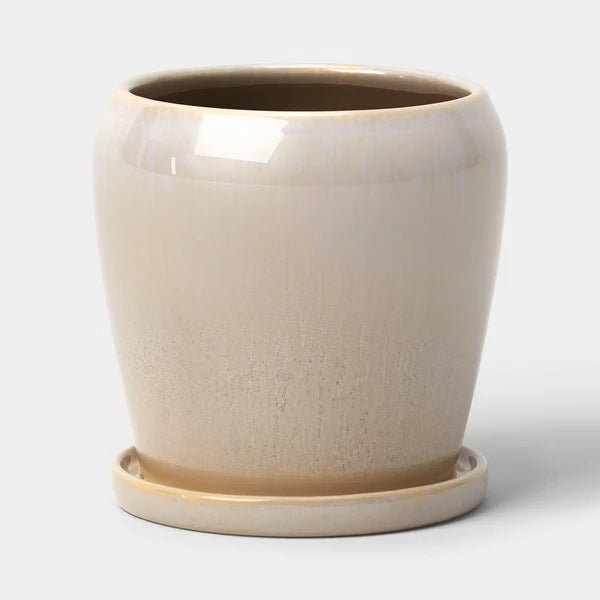 Reactive Glaze Ceramic Planter 8" with Drainage Hole