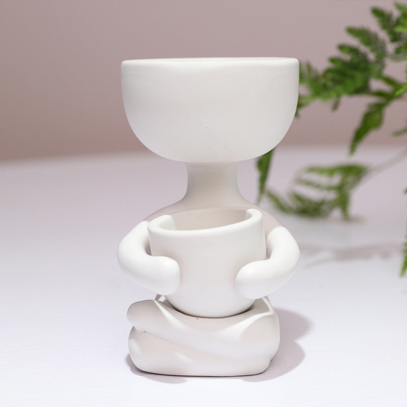 Face Planter, Abstract Ceramic Head Pot