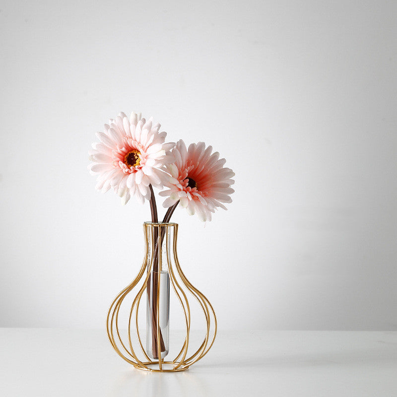 Geometric Test Tube Vase, Metal Frame Propagation Stand