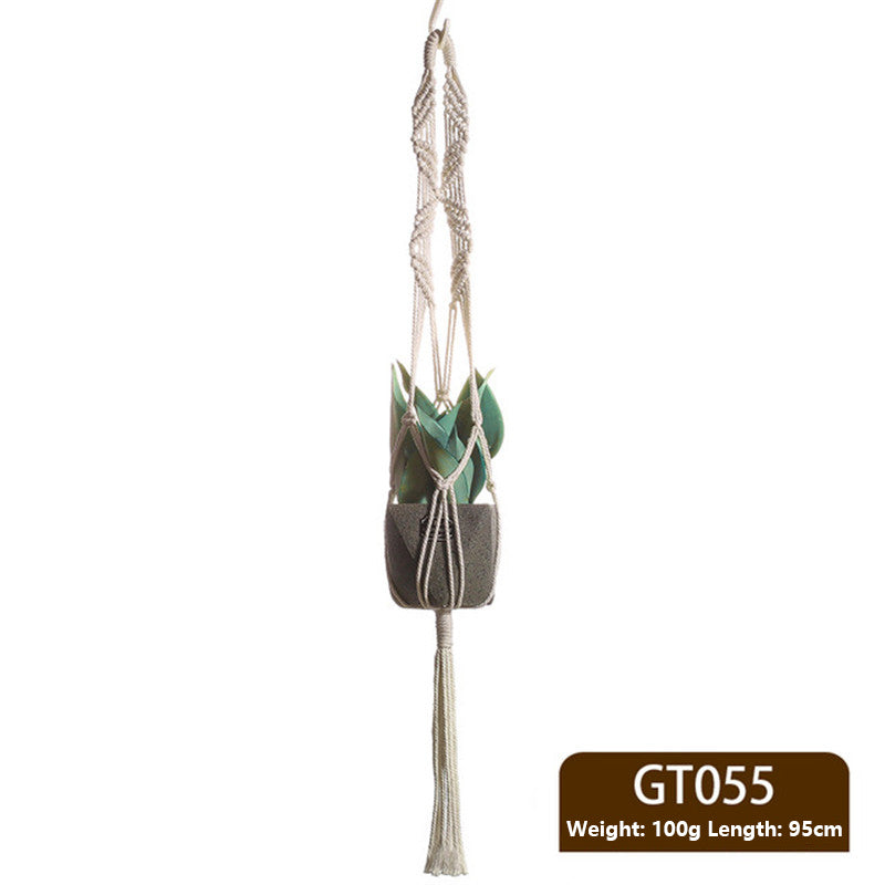 Macrame Hanging Basket, Handmade Cotton Plant Holder