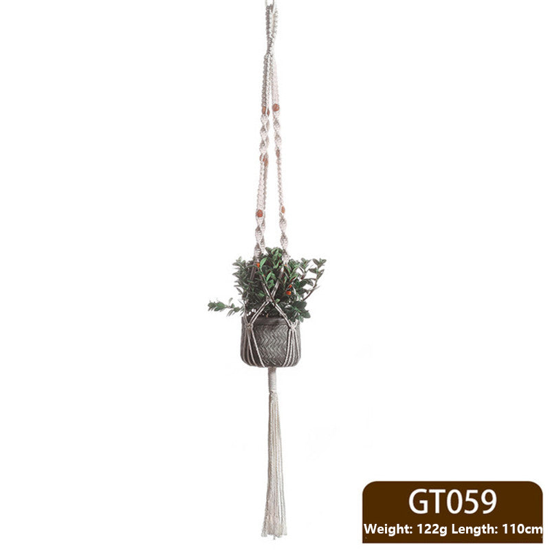 Macrame Hanging Basket, Handmade Cotton Plant Holder