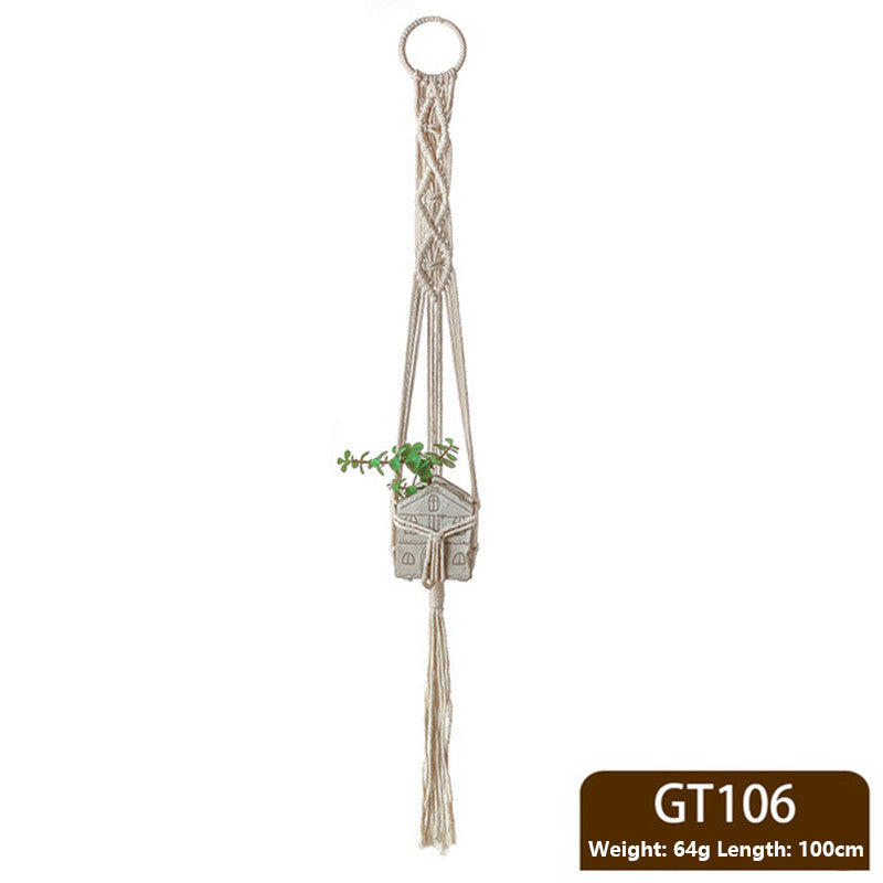 Macrame Hanging Basket, Handmade Cotton Plant Holder