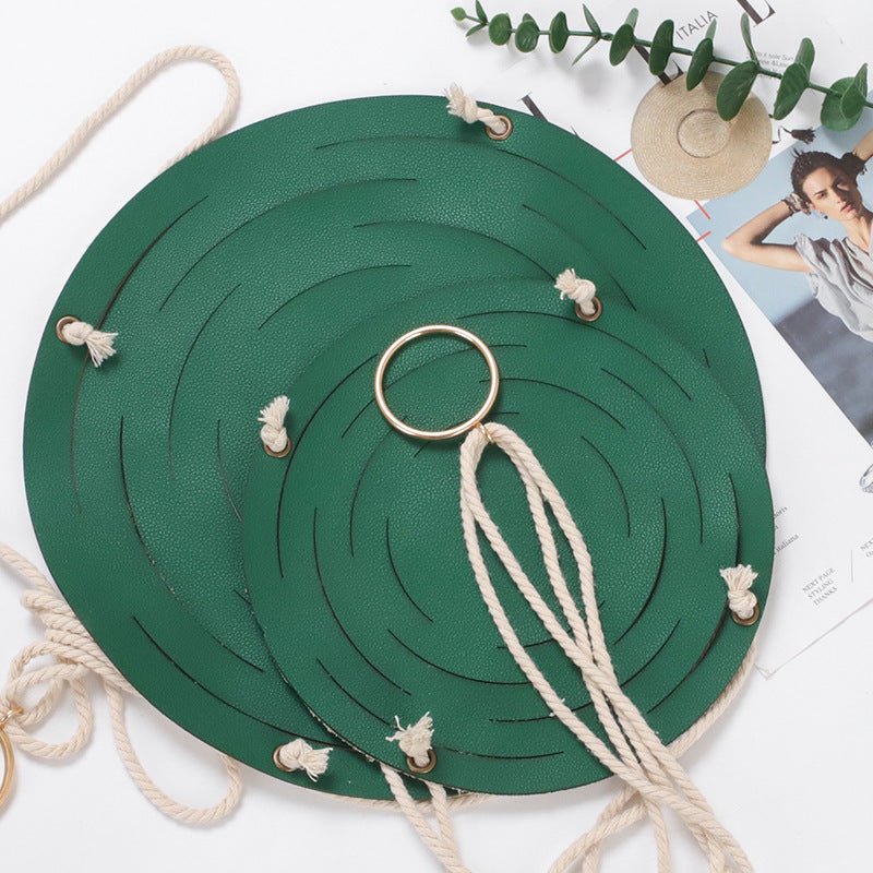 Leather Wall Planter Holder, Boho Rope Pot Hanger