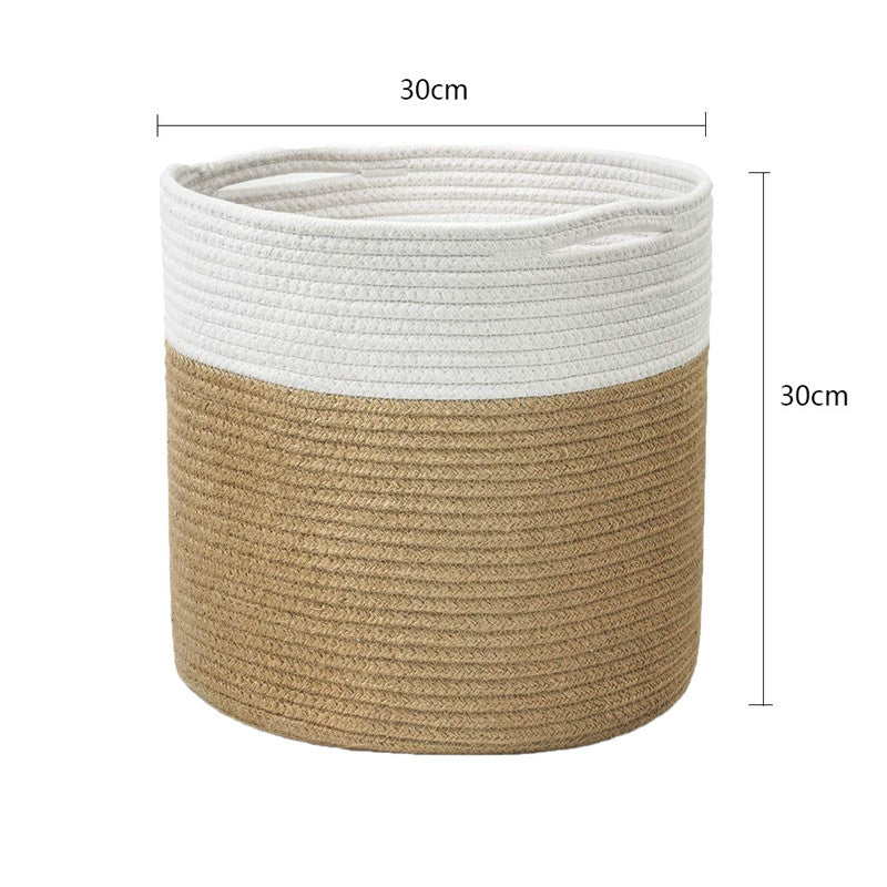 Woven Cotton Rope Plant Basket 7.9", Grey or Natural