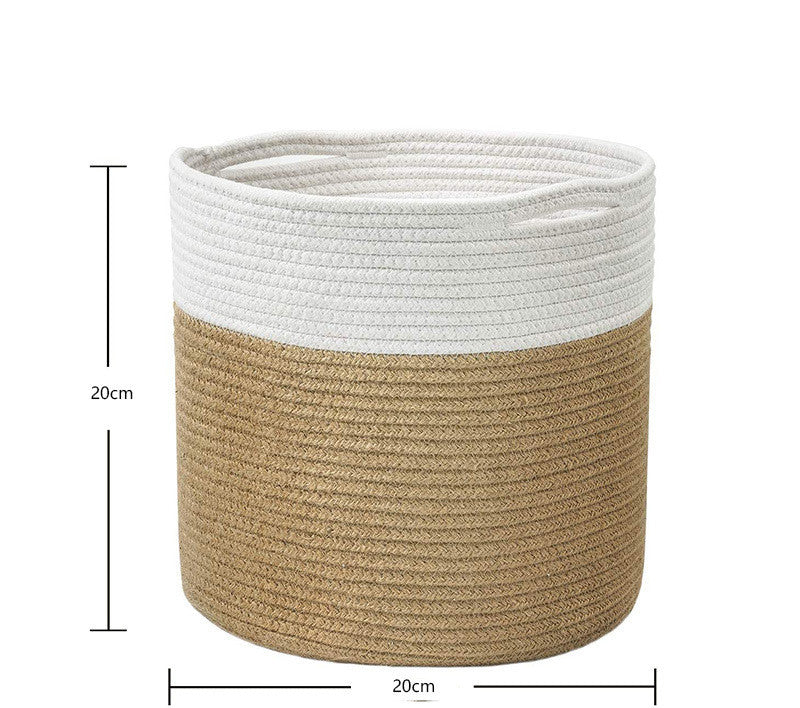 Woven Cotton Rope Plant Basket 7.9", Grey or Natural