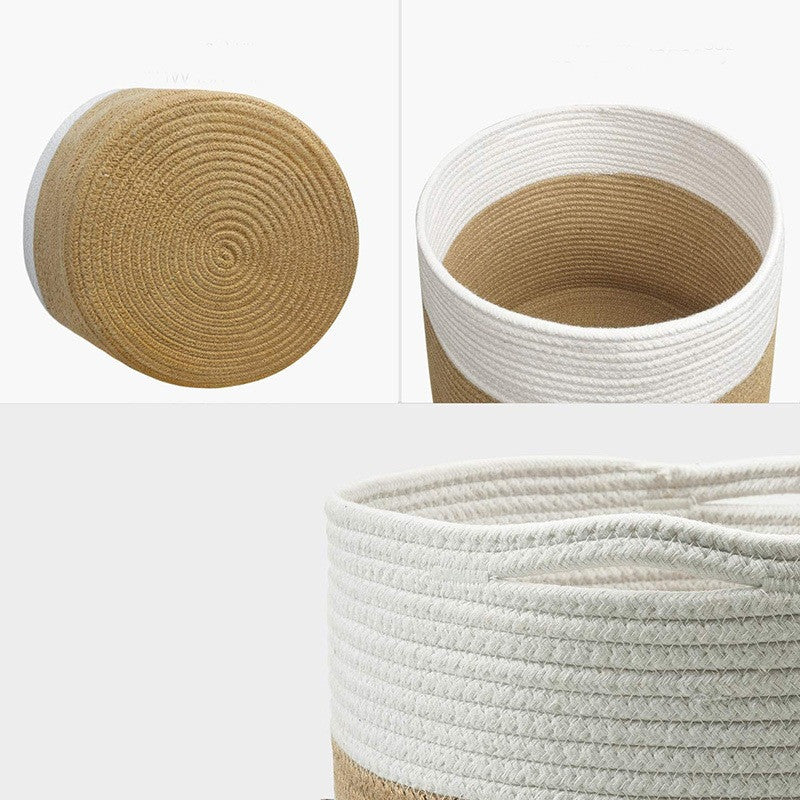 Woven Cotton Rope Plant Basket 7.9", Grey or Natural