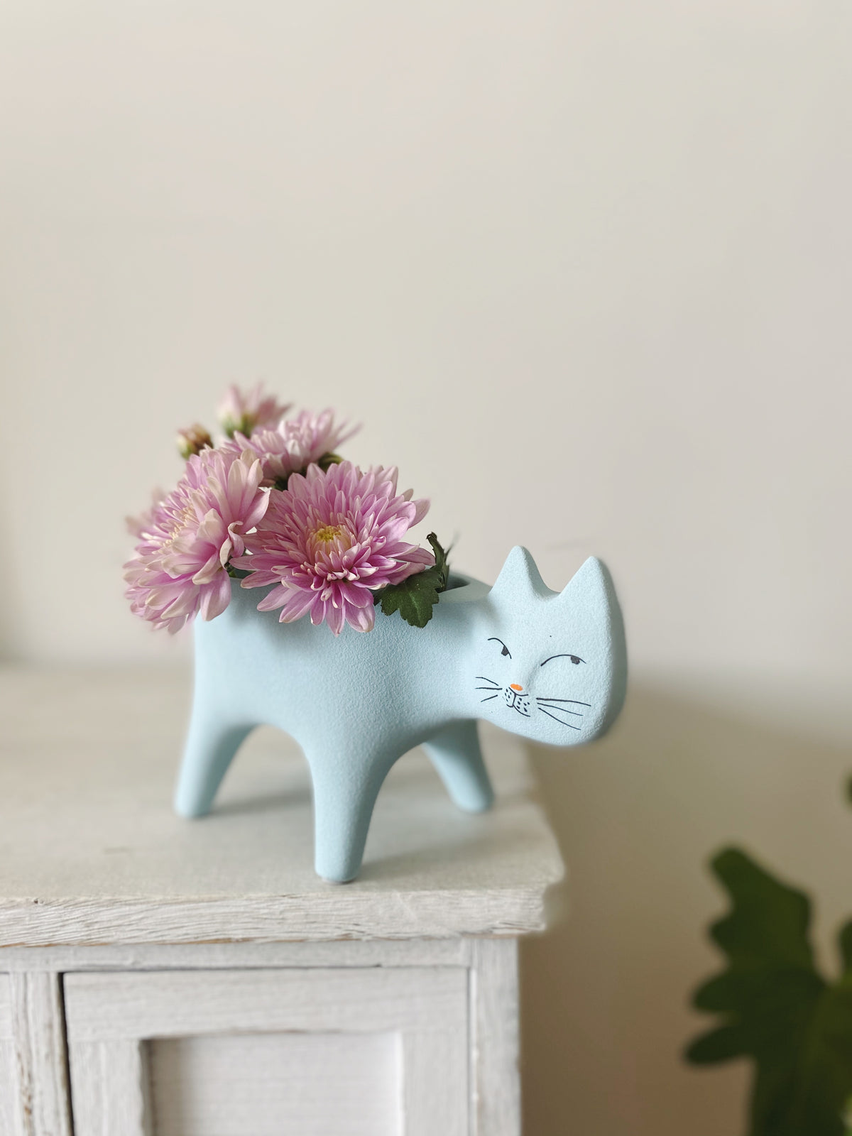 Cat Succulent Pot, Handmade Frosted Ceramic Planter