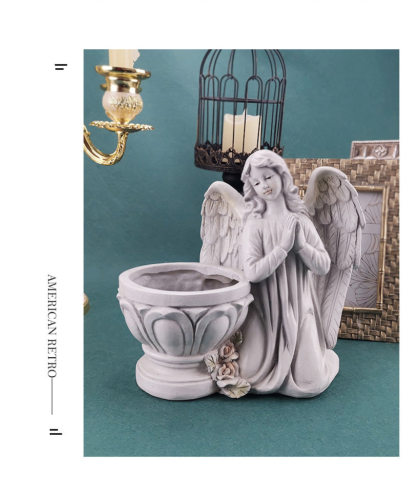 Angel Planter, Resin Figure Succulent Pot