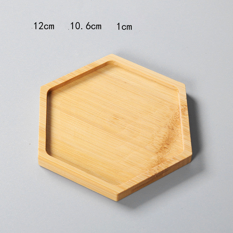 Bamboo Plant Saucer Tray, Round, Square, Hexagon or Oval