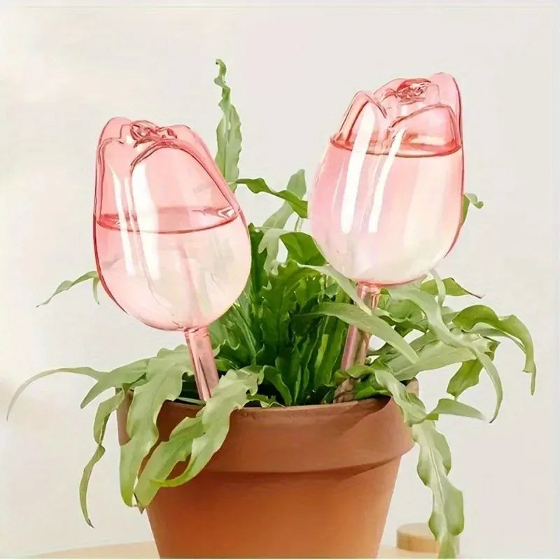 Glass Watering Globes, Tulip Self-Watering Bulbs