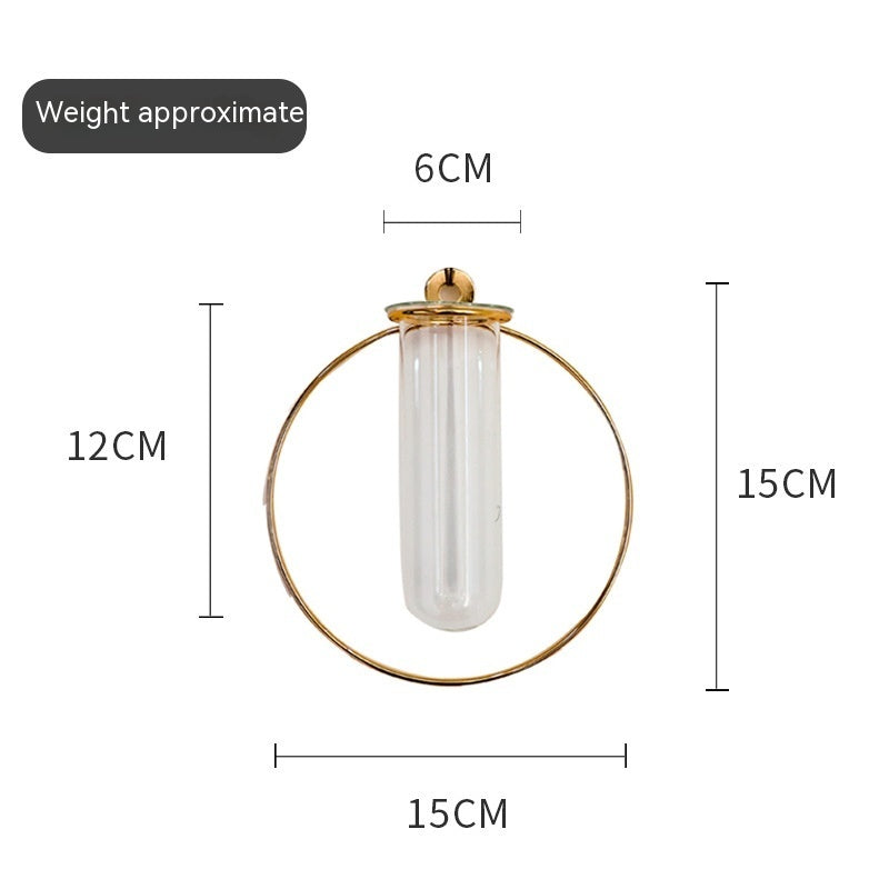 Wall Propagation Station, Gold Geometric Test Tube Vase