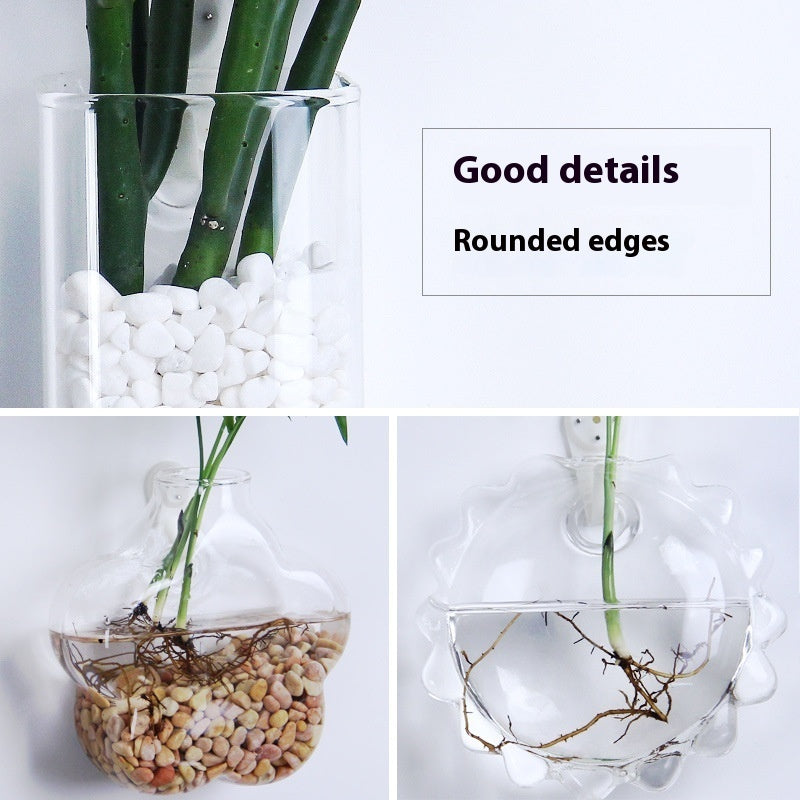 Hanging Glass Propagation Vase, Clear Bubble Shapes