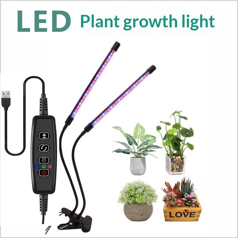 Clip On Grow Light, Dual Head USB LED Plant Lamp