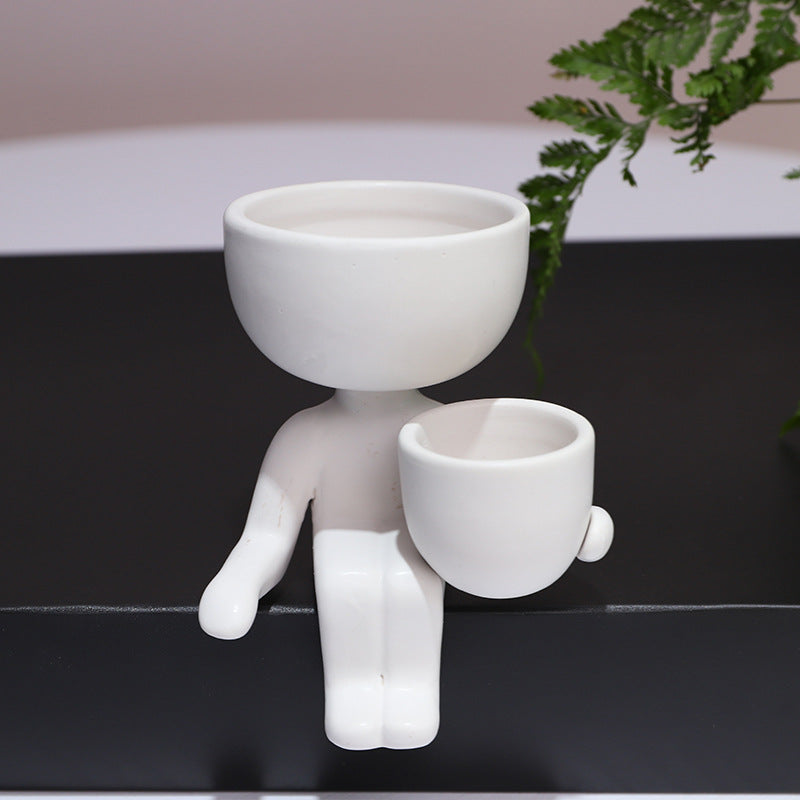 Face Planter, Abstract Ceramic Head Pot