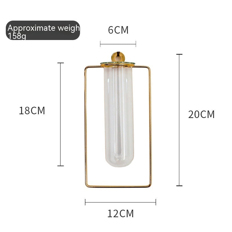 Wall Propagation Station, Gold Geometric Test Tube Vase