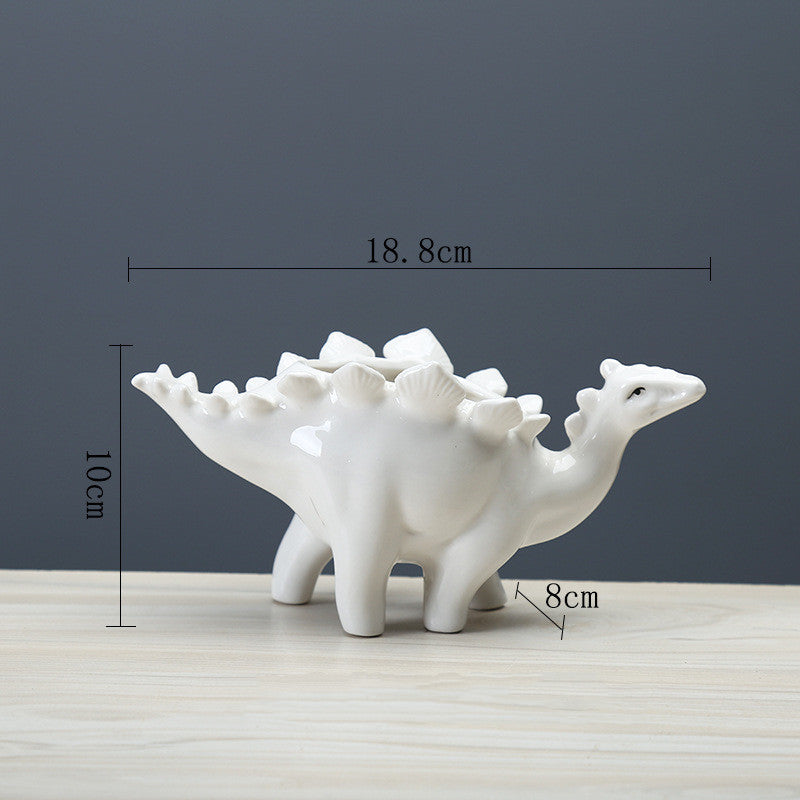Dinosaur Succulent Planter, Handmade Glazed Ceramic