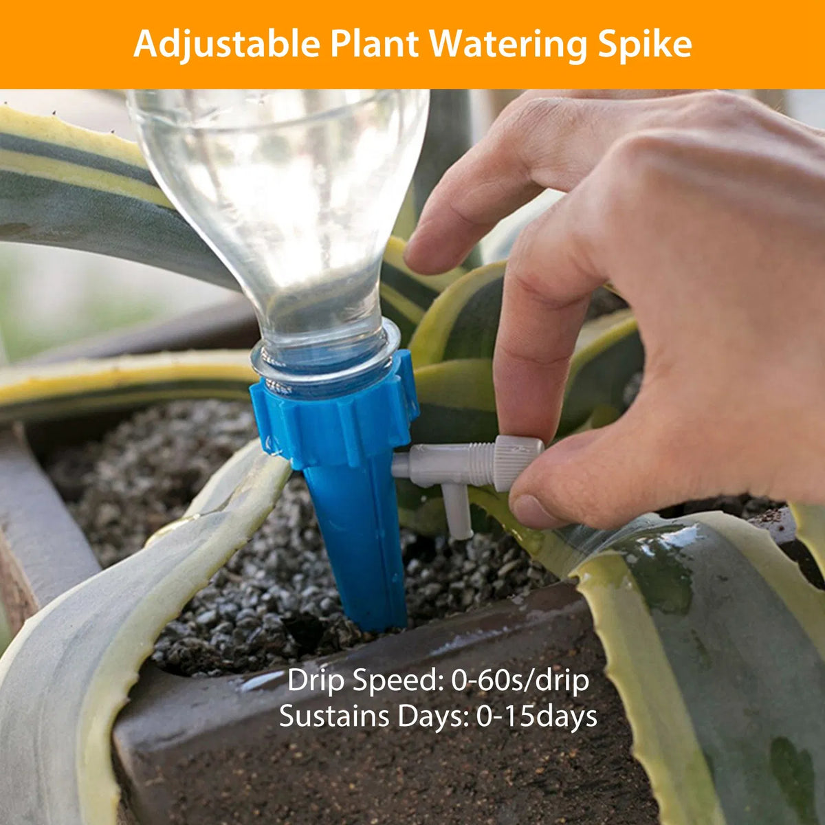 Self-Watering Spikes 24 Pack with Drip Control Valve