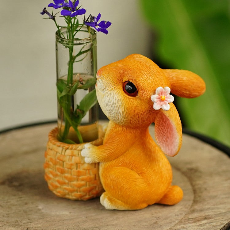 Bunny Propagation Vase, Resin Rabbit with Test Tube