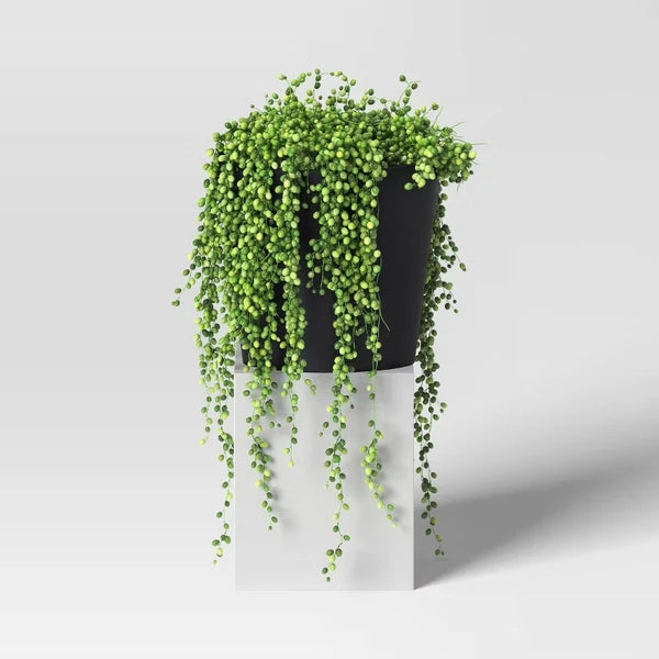 Railing Planter Self-Watering, Black Recycled Resin Pot
