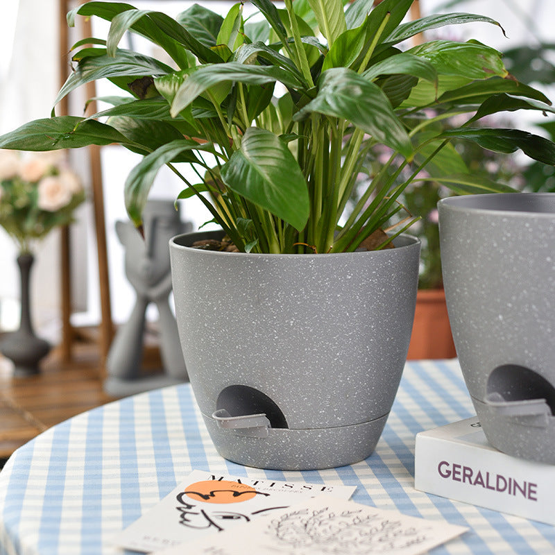 Self-Watering Planters Set of 3, 6.5" Round Pots