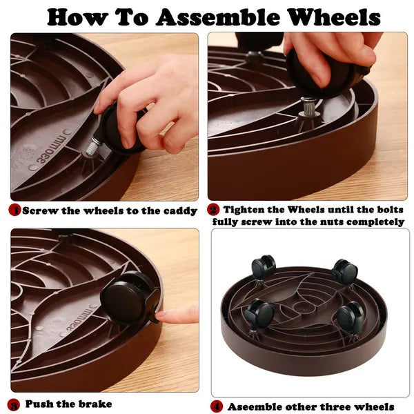 Plant Caddy with Wheels 8 Pack, 12" Rolling Plant Dolly