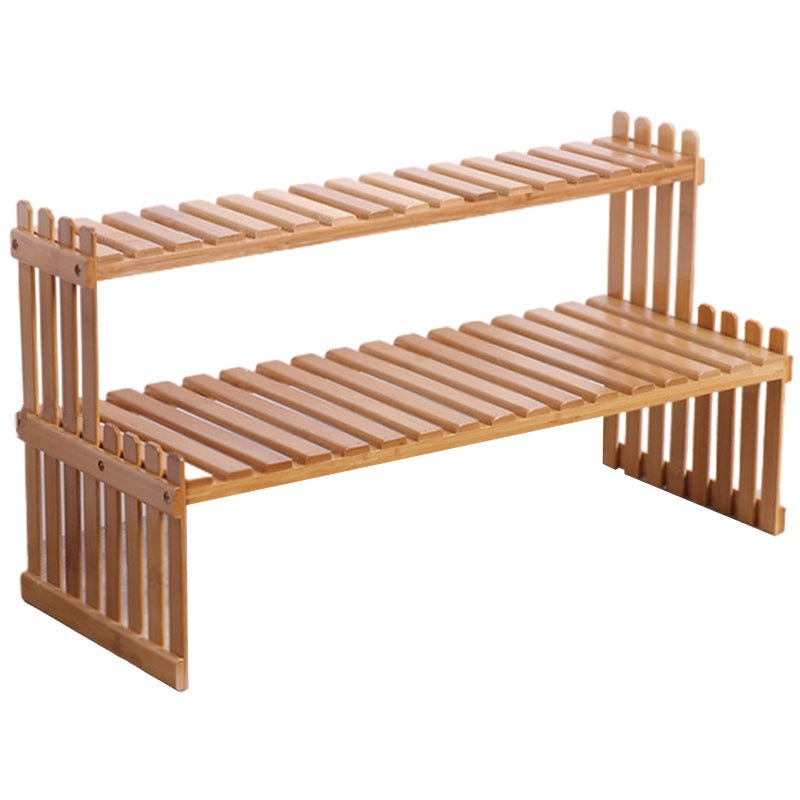 Bamboo Plant Stand 2-Tier, Tabletop Windowsill Shelf