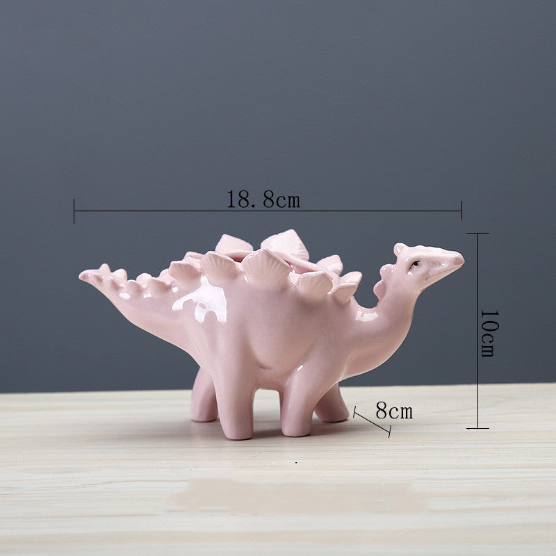 Dinosaur Succulent Planter, Handmade Glazed Ceramic