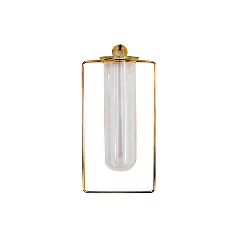 Wall Propagation Station, Gold Geometric Test Tube Vase