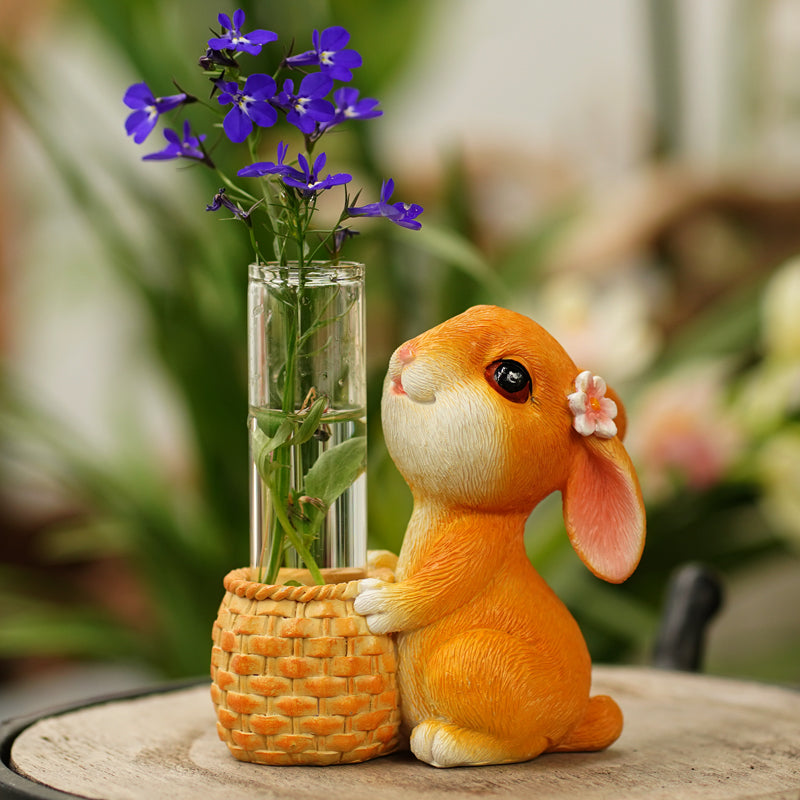 Bunny Propagation Vase, Resin Rabbit with Test Tube
