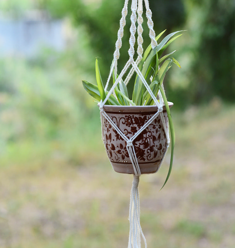 Macrame Wall Plant Hanger, Handmade Cotton for 4-6" Pots