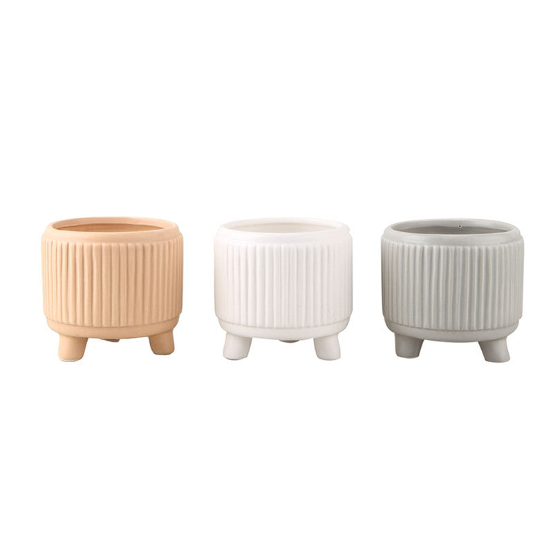 Sunflower Ceramic Succulent Pot, Embossed Nordic