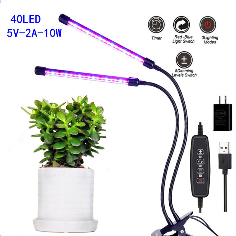 Clip-On Gooseneck Grow Light, USB with Timer
