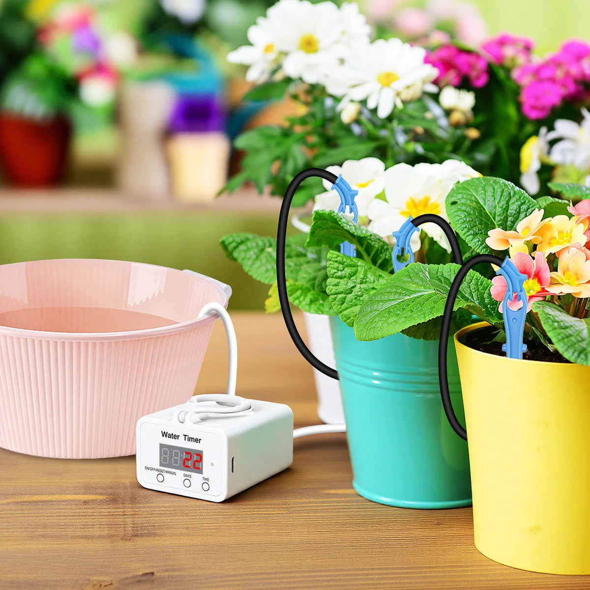 Automatic Plant Watering System, Rechargeable with Timer