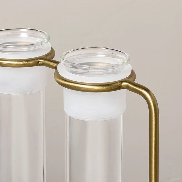 Propagation Station, Brass Stand with 3 Glass Vases