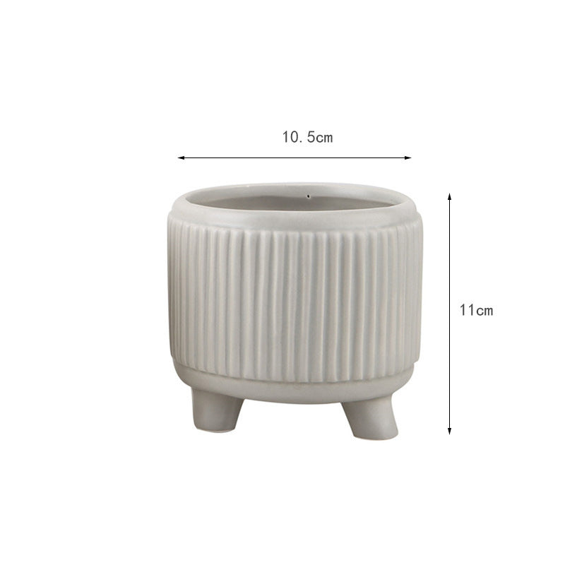Sunflower Ceramic Succulent Pot, Embossed Nordic