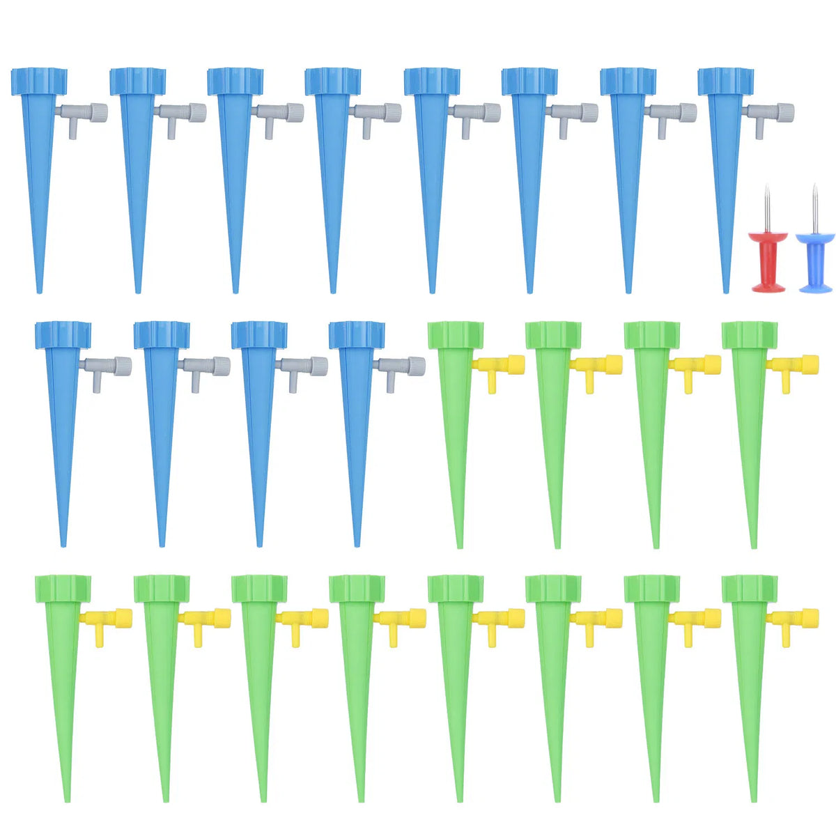 Self-Watering Spikes 24 Pack with Drip Control Valve