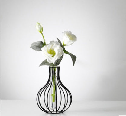 Geometric Test Tube Vase, Metal Frame Propagation Stand
