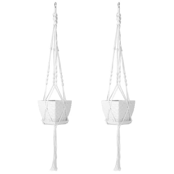 Cotton Rope Plant Hangers 2 Pack, 40" with Ring