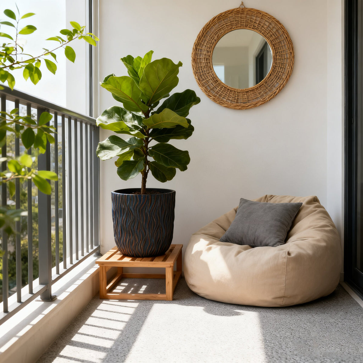 Large Round Planters Set of 2, Textured Copper Finish