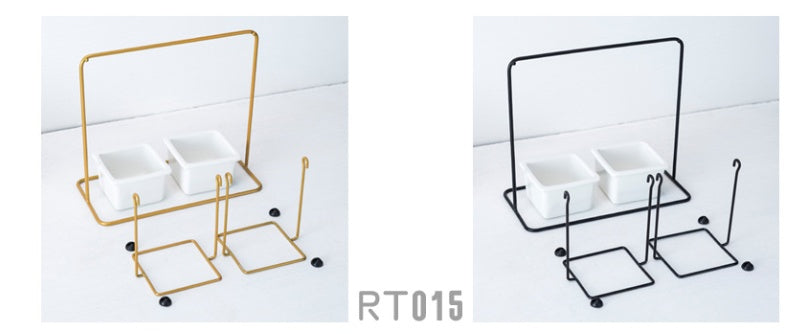 Geometric Swing Plant Stand with Ceramic Pots