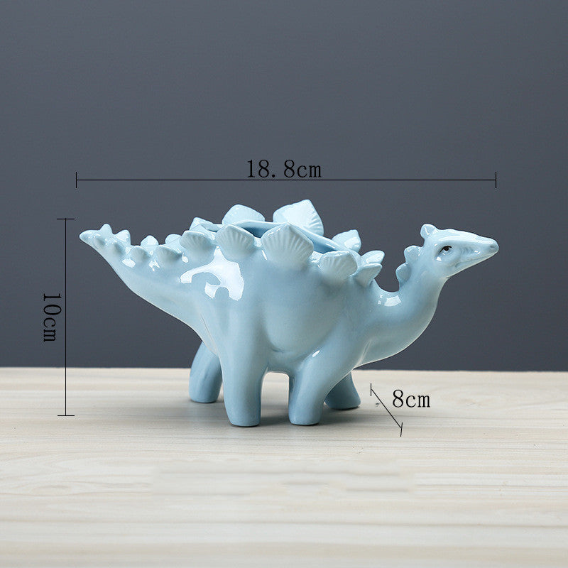 Dinosaur Succulent Planter, Handmade Glazed Ceramic