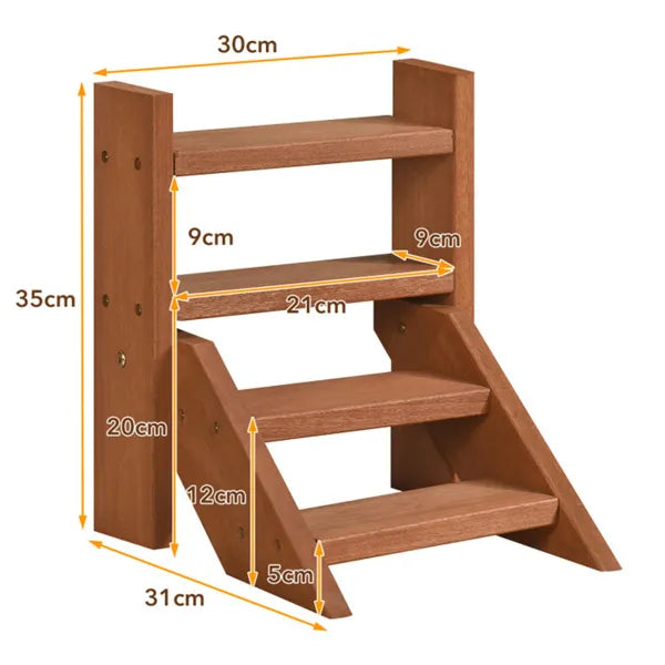 Tiered Wooden Plant Stand, Compact Succulent Rack