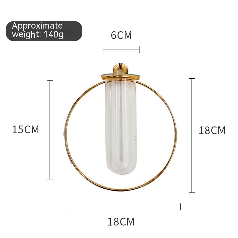Wall Propagation Station, Gold Geometric Test Tube Vase