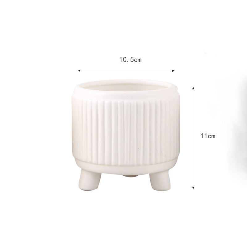 Sunflower Ceramic Succulent Pot, Embossed Nordic