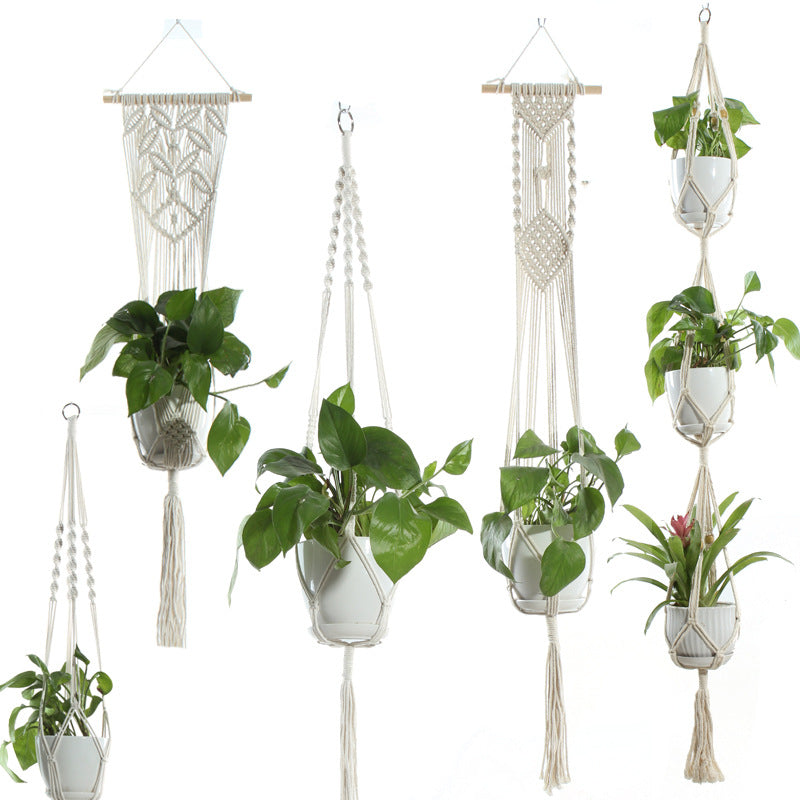 Macrame Pot Net Hanger, Cotton Rope Knot Designs