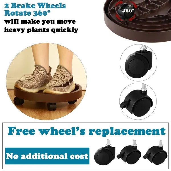 Plant Caddy with Wheels 8 Pack, 12" Rolling Plant Dolly